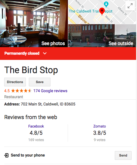 Bird Stop Closing